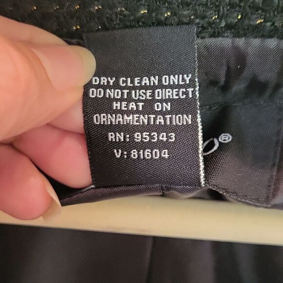 Ashro Black Trench Coat with Faux Red Leopard Print Trim, Gold Threading Size 20 - Picture 11 of 14